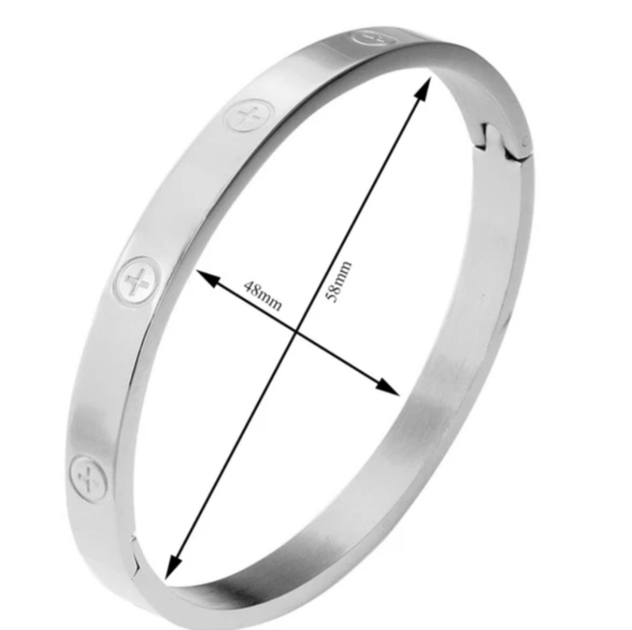 bracelet and bangle silver color waterproof stainless steel - Picture 1 of 1